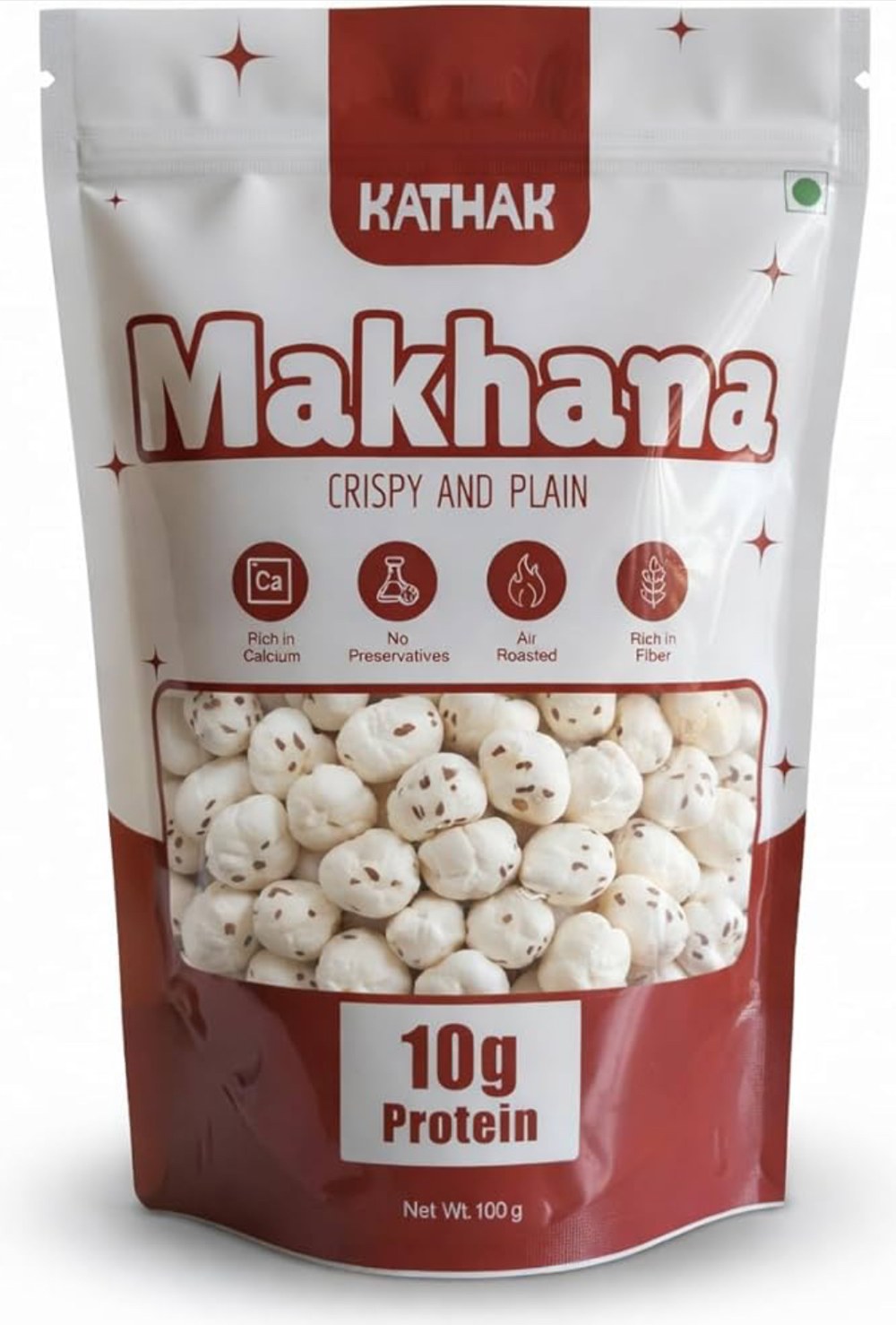 Kathak Makhana pouch — crispy and plain foxnuts, 10g protein